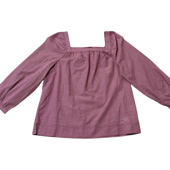 J. Crew Tops - J. Crew Women’s Poplin Gingham Square Neckline Long Puff Sleeve Size Small NWOT